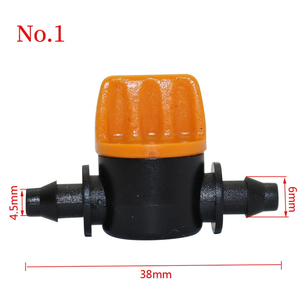 5 Pcs 4/7mm Miniature Valves Homebrew Garden Irrigation Switch Coupling Barbed Slotted Water Hose Valve Garden Water Connectors