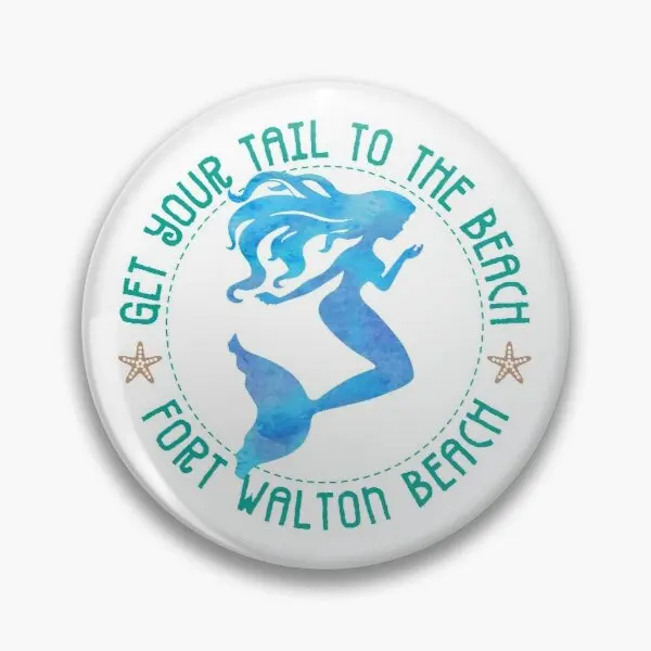 Fort Walton Beach Florida Funny Mermaid  Soft Button Pin Gift Fashion Brooch Lapel Pin Hat Collar Jewelry Creative Metal Badge