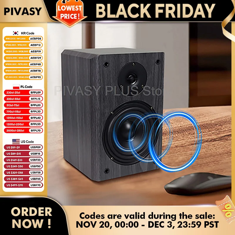 5.25 Inch Bookshelf Speaker 2 Way Passive Sound Box 91dB Sensitivity Loudspeakers 25Hz-20KHz For Home Theater Surround System DJ