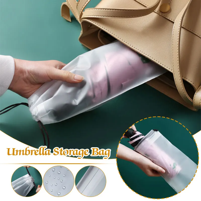 

20 Pcs Umbrella Storage Bag Reusable Portable Umbrella Drawstring Storage Cover Translucent Water-proof Umbrella Holder