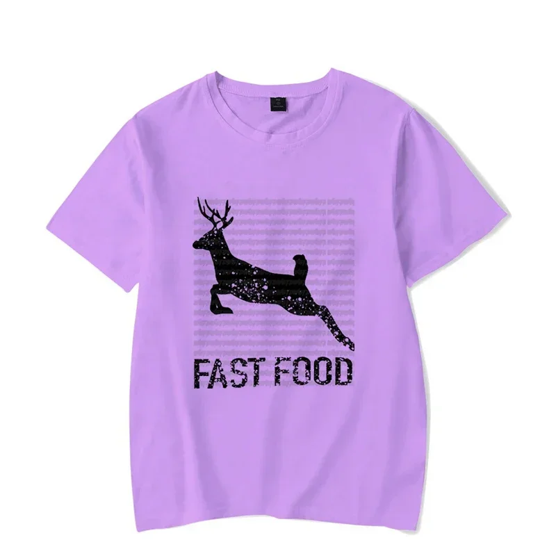 Funny Hunting T Shirt Fast Food Deer Hunters Shirt Graphic Clothes Men Women T-shirts Classic Tshirt Oversized Tee Tshirts Homme