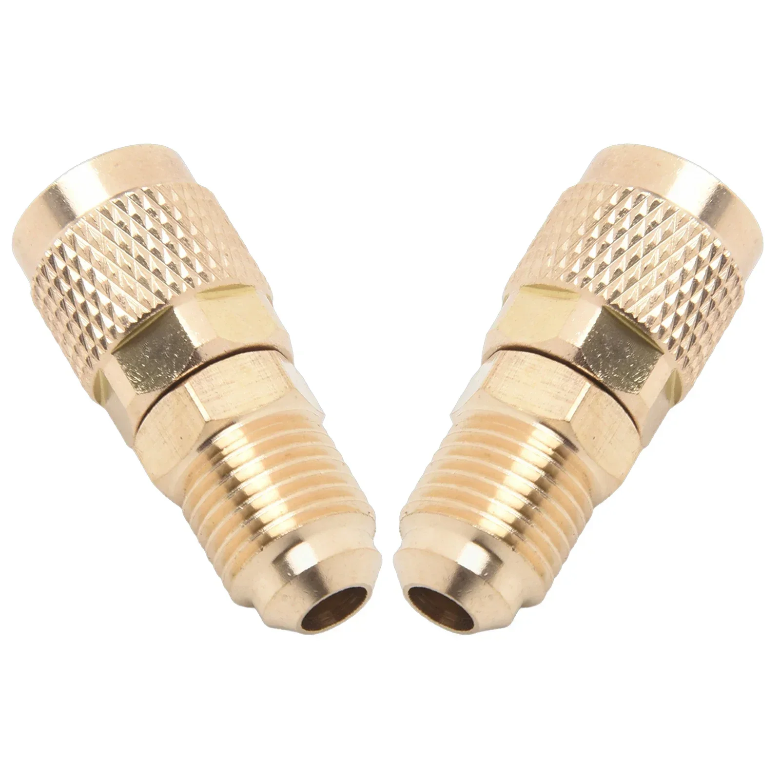 R410a Adapter 5/16 SAE F Quick Couplers To 1/4 SAE M Flare 5/16 SAE M To 1/4 SAE Brass Gold Adapter For R410  R32 R22