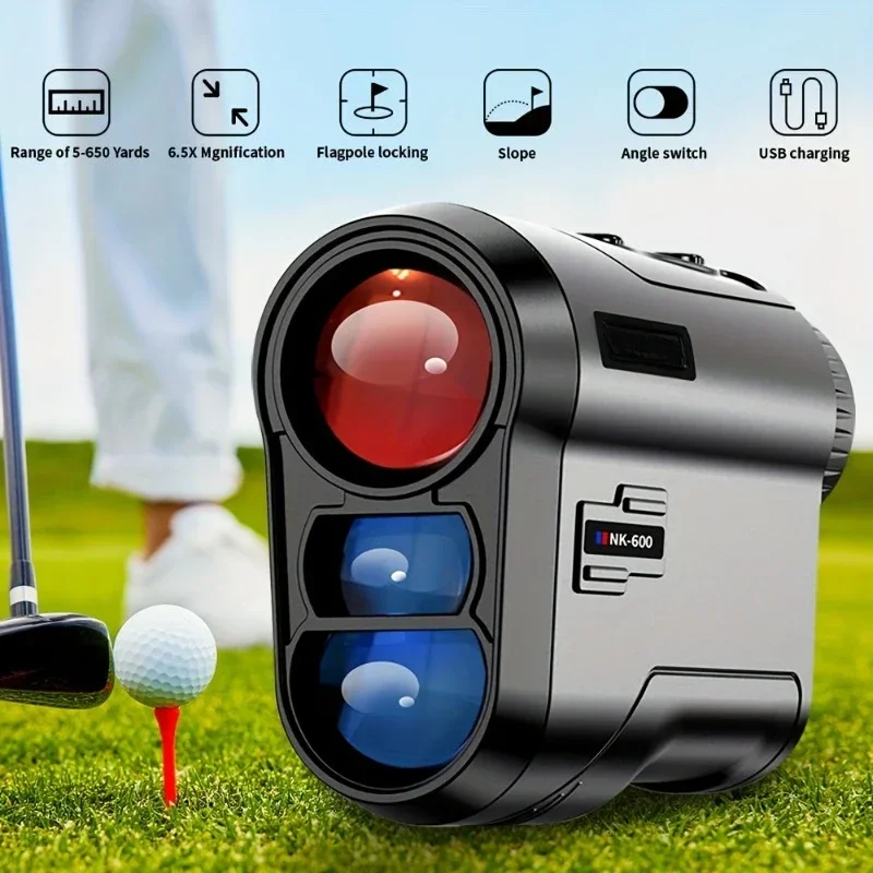 600 Yard Golf Rangefinder Multi-Function Rechargeable Flag Lock for Golfing, Hunting and Speed Measuring, Slope Compensation