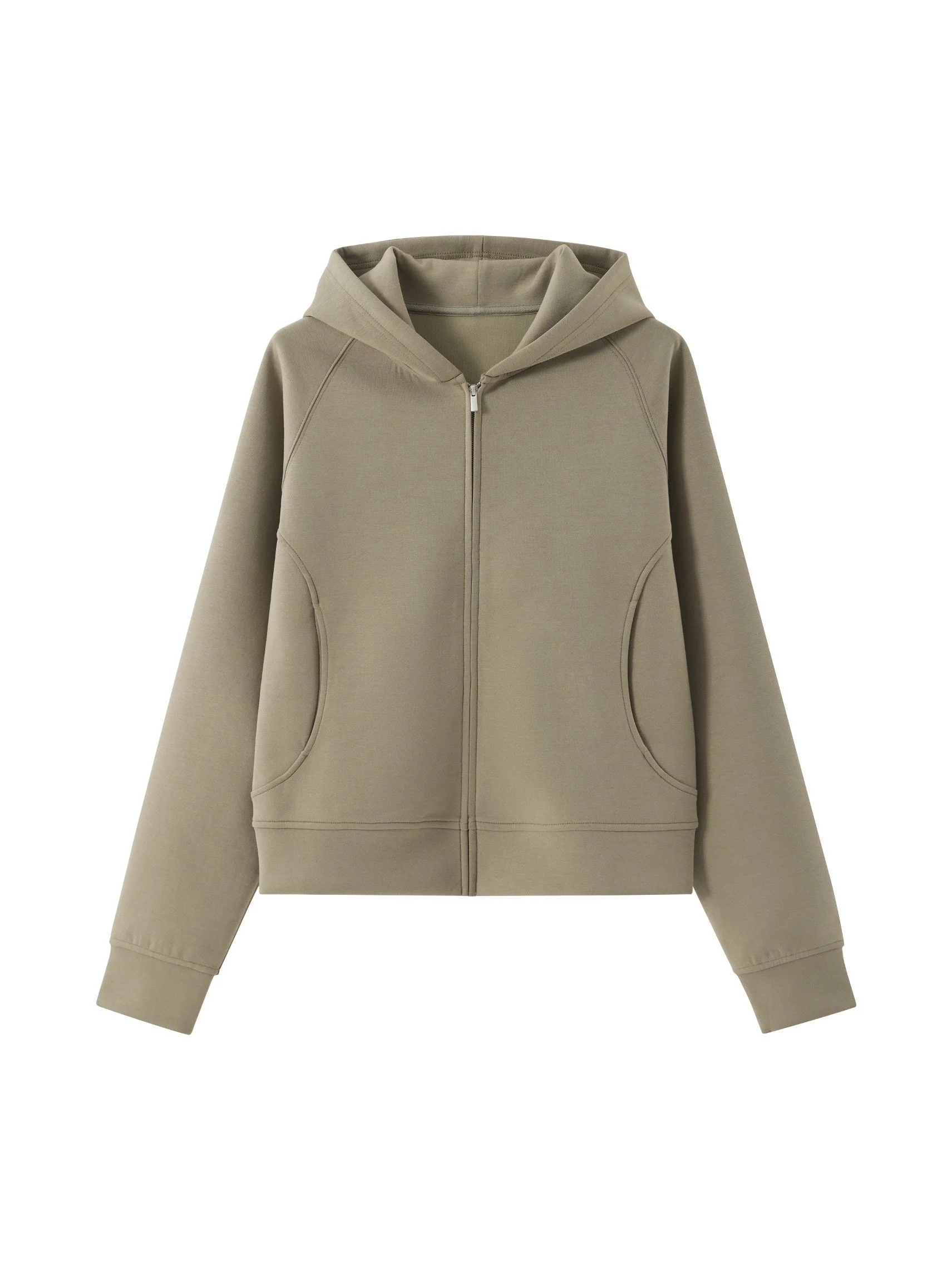 

Slimming ort Zipper Hoodie Women's Jaet Airy Feel Spring 2026 Soft Cotton Commute Sle Stand Fit Long Sve