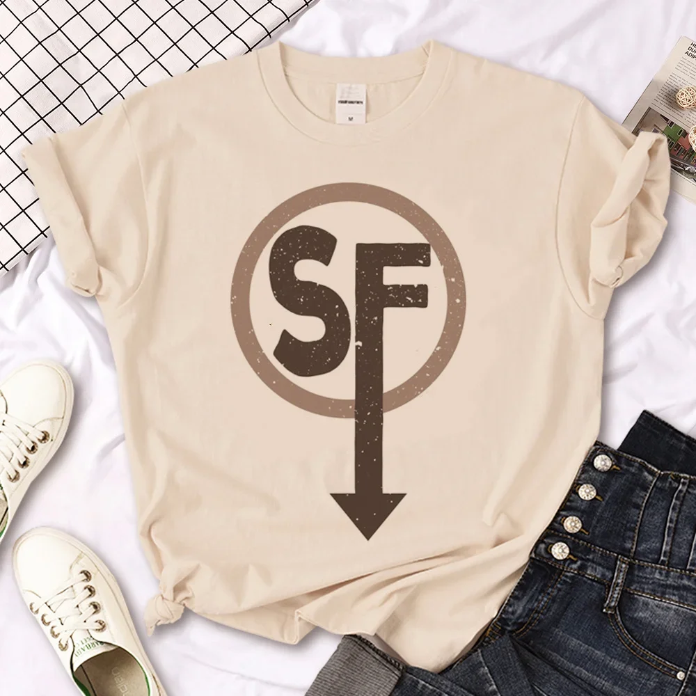 sally face Summer fashion women's T-shirt made of polyester fiber woven fabric and tops with tees female