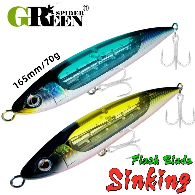 GRS New Sea Fishing Lure Stickbait Pencil Lure Top Water 165mm 70g GT Fishing Saltwater Stick Artificial Bait Flash Blade