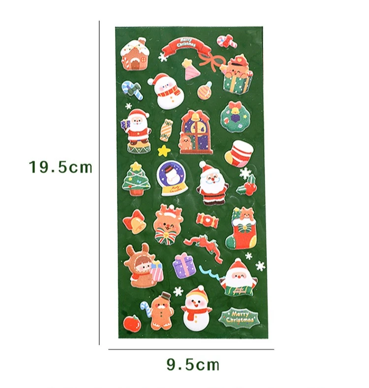 Cute Christmas Bubble Stickers for Kids - Cartoon Santa Claus, Aesthetic Hand Account Stickers, Small Christmas Gift Stickers