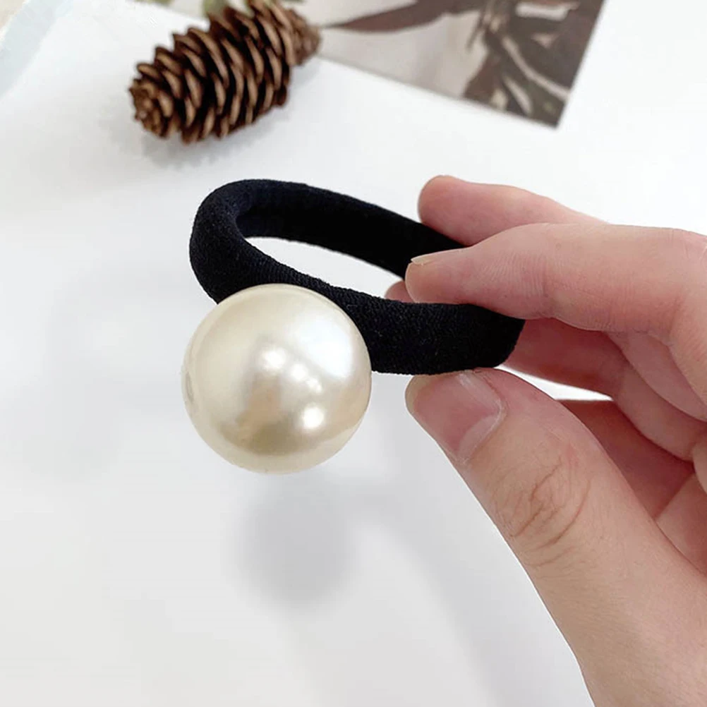 

10 Pcs Pearl Hair Tie Elastic Decorative Accessories Women Double Headband Hair Pearls Rubber Band Hairstyle Party Ceremony