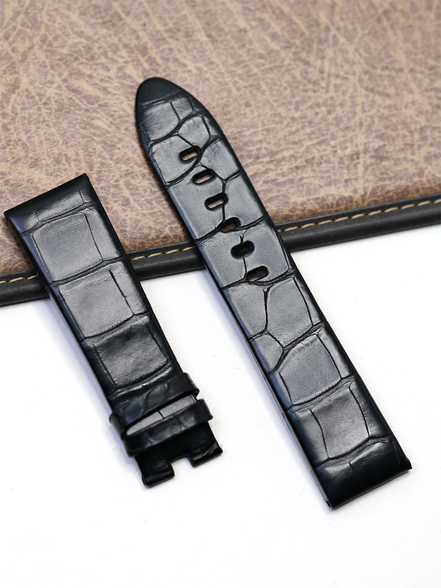 SAUPPO Watch Bracelet for MONTBLANC TIMEWALKER DUAL CARBON Alligator skin 9675 106507 105812 105805 Watch strap 22mm