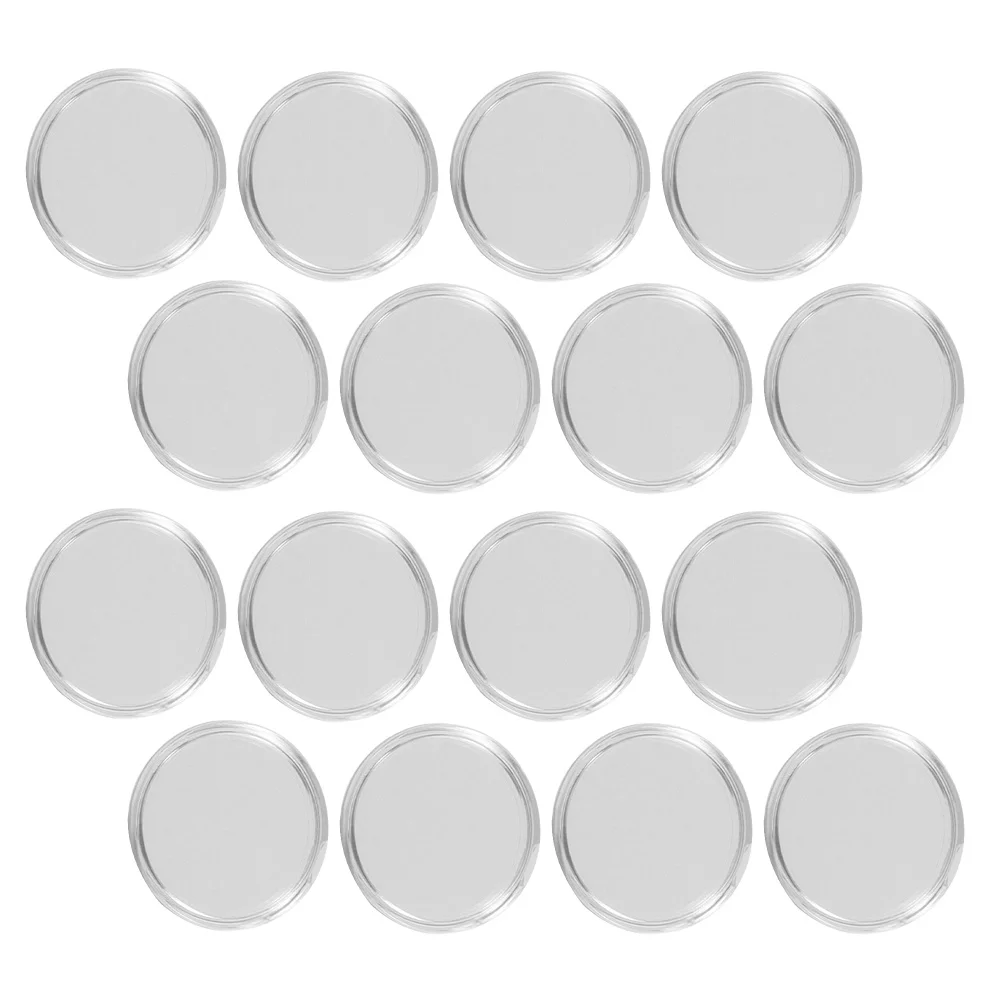 80Pcs Plastic Coin Boxes Clear Crescent Opening Capsules for Easy Sealing Coin Organizer Collection Supplies