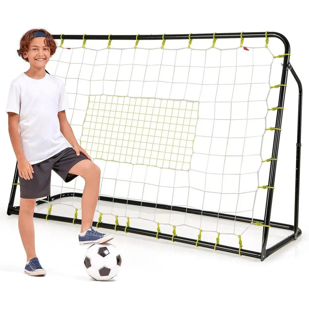 

6ft x 4ft Dual-Purpose Soccer Net with Rebounder and Shooting Zone for Kids & Teens Training
