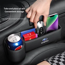 For Subaru Brz Ascent Forester Impreza Legacy Outback WRX XV Car Sewn Seat Gap Crevice Slot Leather Storage Box Auto Accessories