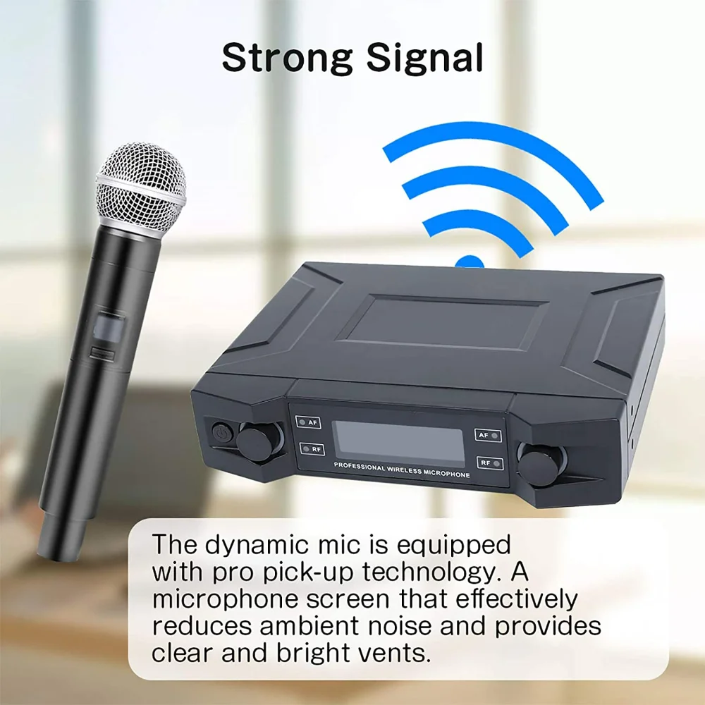 

AOSHEN RU-202 Wireless Microphones For Singing, Home Karaoke, Meetings, Weddings, Lectures, Churching, Parties