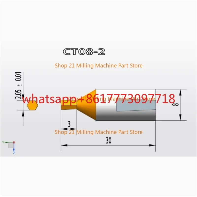 CT08 HSS-Tin Rotary Broach Punching Cutter Tool 8mm Shank Inner Hexagon for Steel Special Punch for Steel Parts