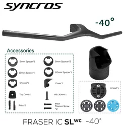 Syncros NEW FRASER IC SL WC Handlebar T1000 Full Carbon Fibre -40° Integrated Cockpit MTB Handlebar with Computer Stand