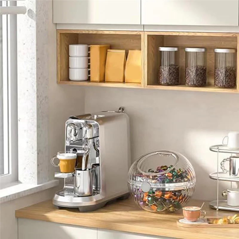 

Coffee Pod Holder With Lid, Clear Plastic Coffee Pod Storage Box Hand Plastic, Stylish And High-Volume Coffee Pod Holder Durable