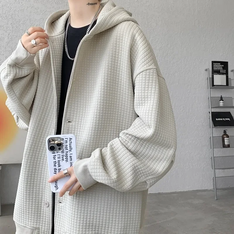 M~8XL! Thickened 2024 Autumn High-quality Jacket Sweatshirt Hooded Heavyweight Cardigan Jacket