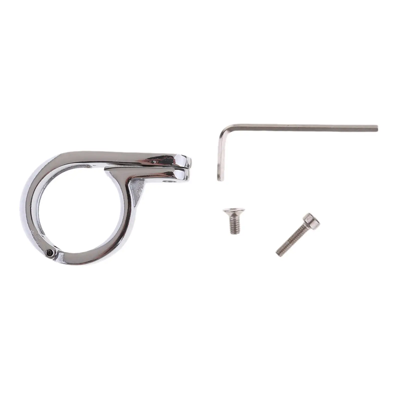 Universal Motorcycle Handlebar Mirror Mount Chrome Metal Clock Thermometer Clamp for 1.25 Inch Bar Custom Motorbike