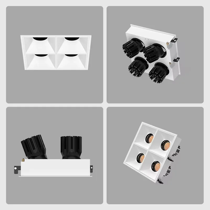 4X10W recessed dimmable LED ceiling spotlight, modern anti-glare downlight CRI 97 3 years warranty 25/50 beam of light angle