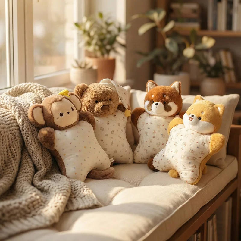 

50cm Cute Animals Throw Pillow Soft Soothing Dog Cat Seal Stuffed Toy Sleep Companion Doll for Adults/KIds Sofa Room Decor