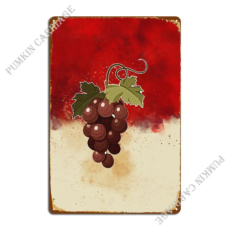 

Grapes Metal Plaque Rusty Decoration Bar Cave Wall Pub Tin Sign Poster