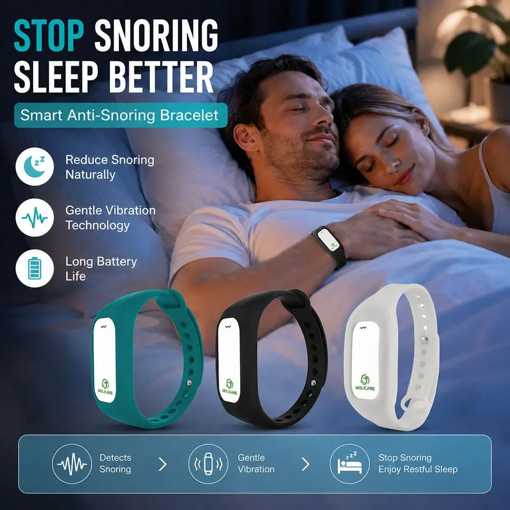 Intelligent Anti-Snoring Wristband Bracelet Adjustable Anti Snore Device USB Charging Anti Snore Device Good for Sleep Product