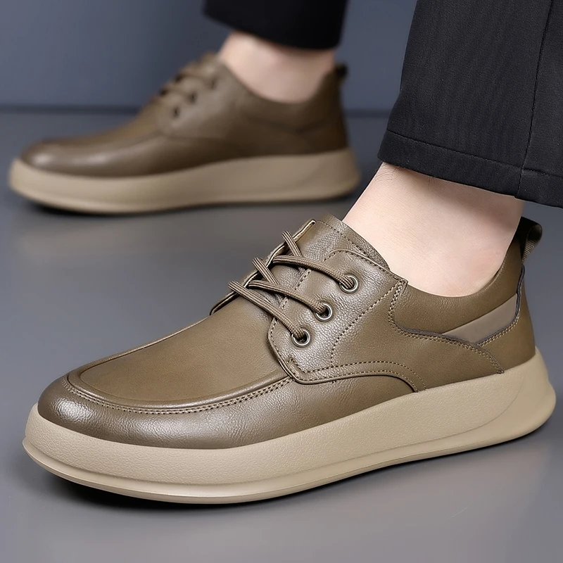 

Fashion Brand Men's Comfortable Anti Slip Board Shoes Trendy Shoes Outdoor Mens High-quality Leather Lace Up Casual Sports Shoes