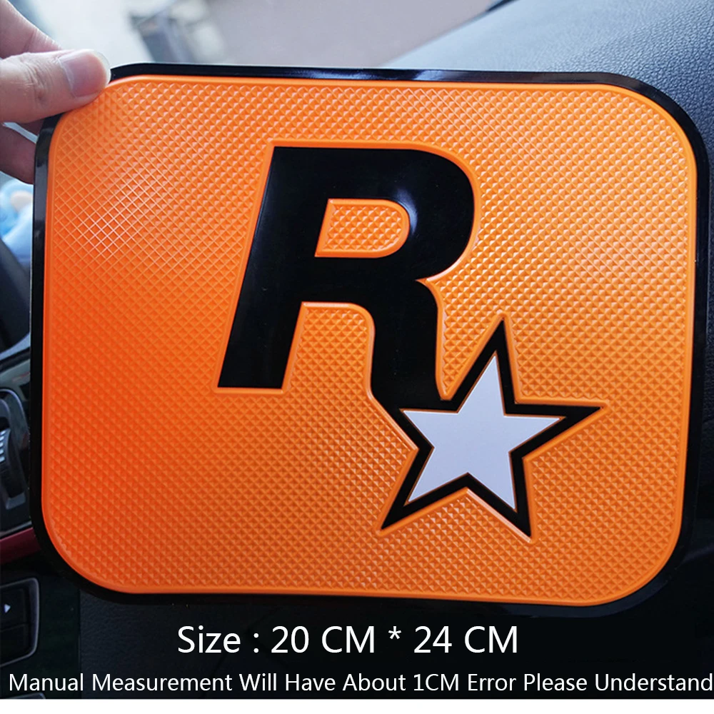 GTA R Star Auto Non-Slip Sticky Gel Pad JDM Car Dashboard Sticky Anti-Slip PVC Mat For Phone Sunglasses Holder