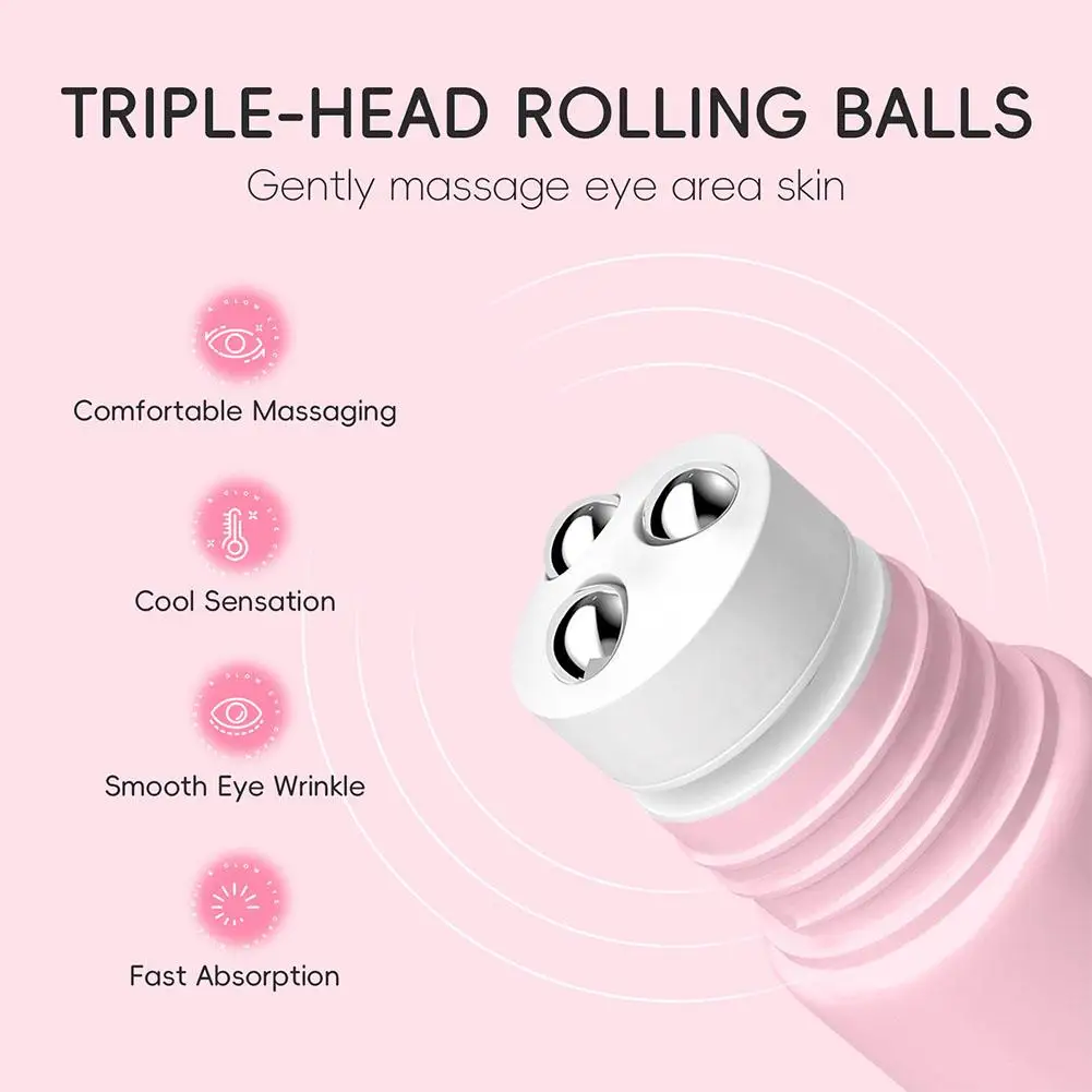 15ml Sakura Roller Eye Serum Anti-Puffiness Bags Under Eye Fade Dark Circles Eye Bags Hyaluronic Acid Moisturizing Massage Eye