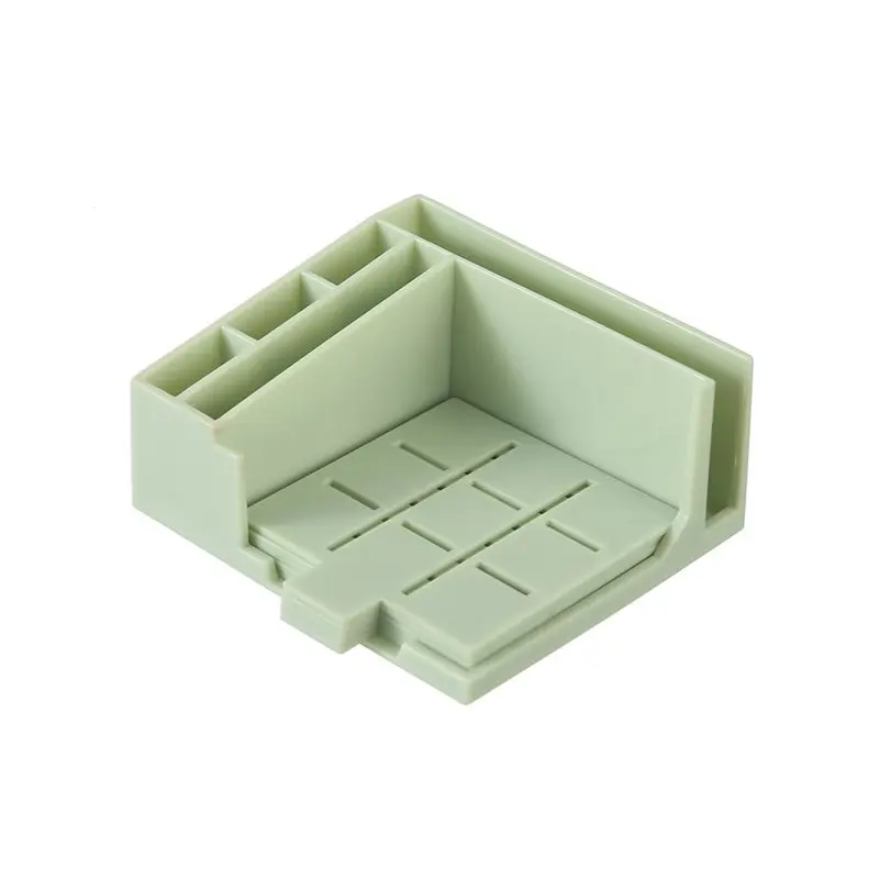 N35R-Sticky Note Holder With Stencil Dispenser, For 3X3/4X4 Notes Template Memo Pad Organizer For Office Green