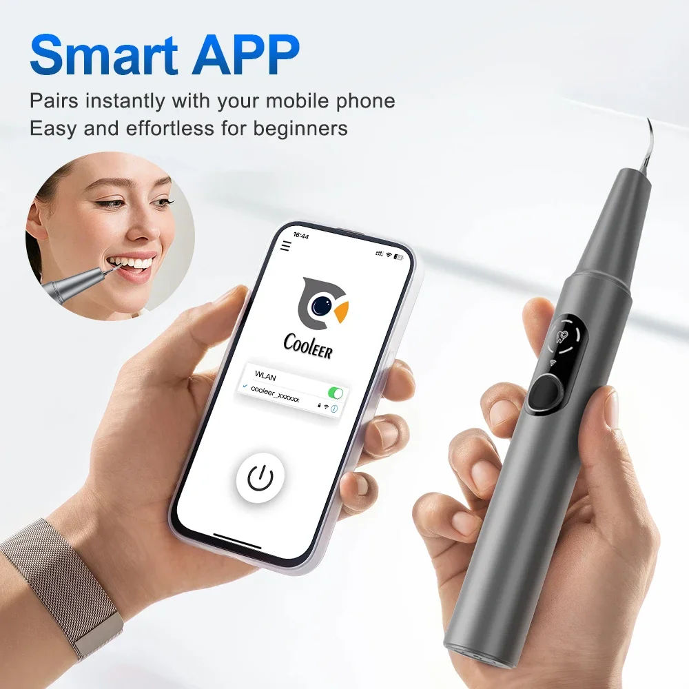 Visible Ultrasonic Dental Scaler Tartar Remover 5 Modes With LED Light Household Teeth Cleaning Tools Dental Cleaner Oral Care image 3