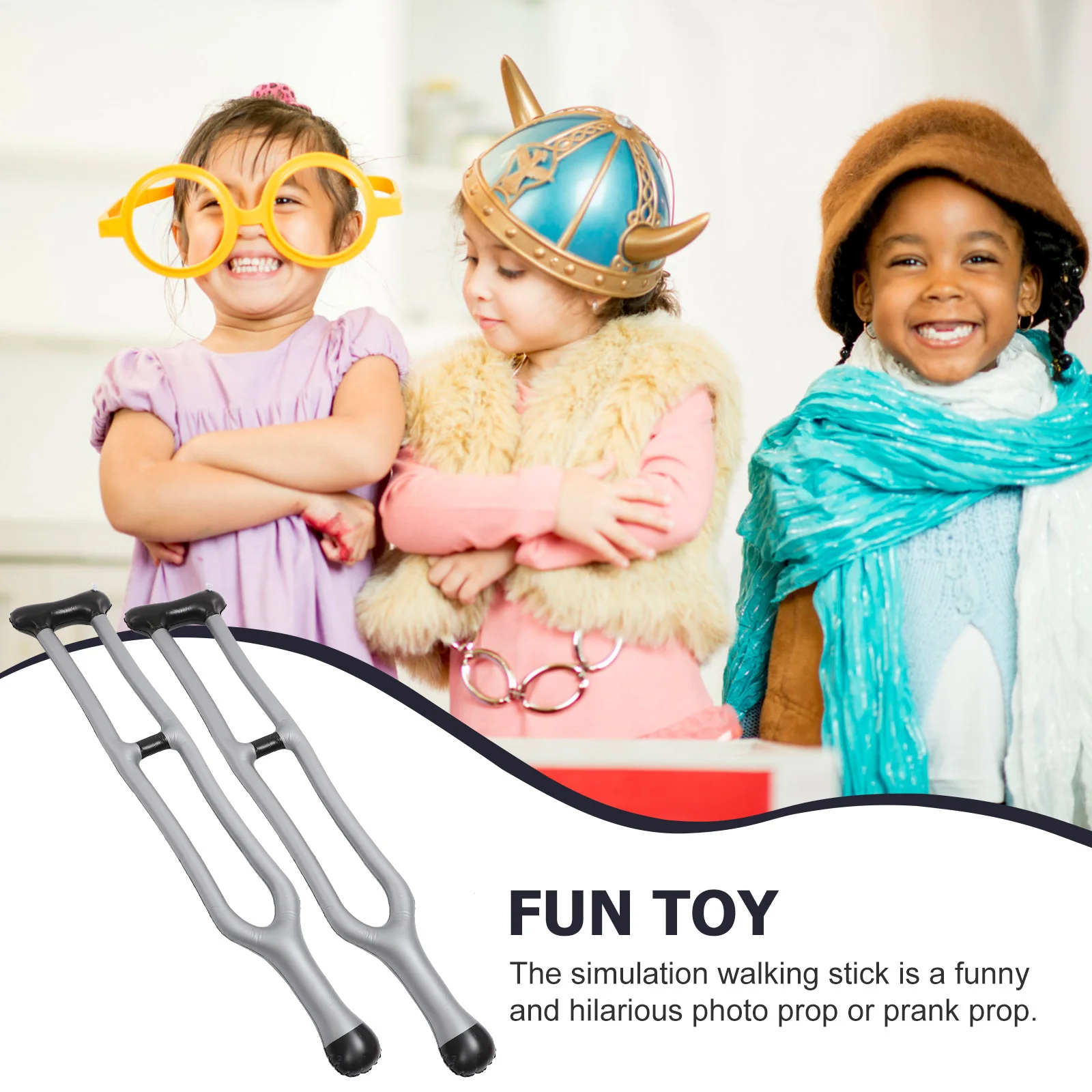 

2 шт. надувные костыли, трость, розыгрыш, реквизит для вечеринки, имитация выступления, аксессуар для косплея для фестивального костюма