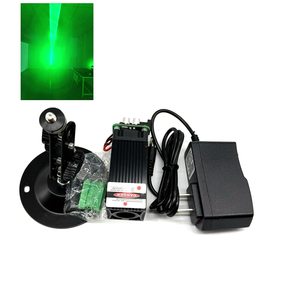 

520nm Green 300mw/800mw/1000mw Coarse Beam Laser Module Warning Light With Power Adapter and Holder