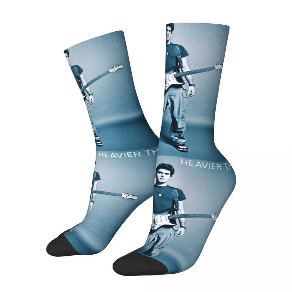 Funny Crazy compression Clarity Music Sock for Men Hip Hop Harajuku J-John Mayer Singer Happy Seamless Pattern Printed