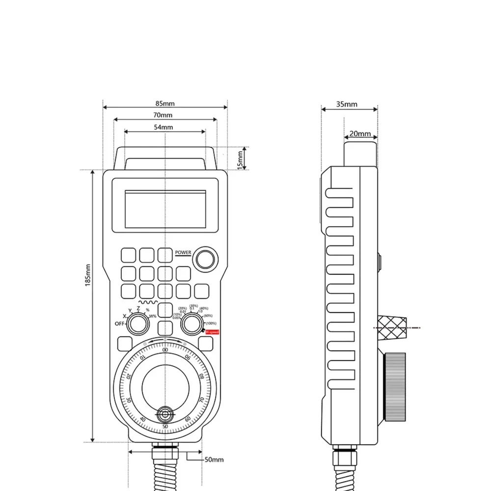 XHC LHB04B Newest Mach3 Wired MPG Pendant Handwheel CNC Controller For 4 / 6 Axis Engraving Machine