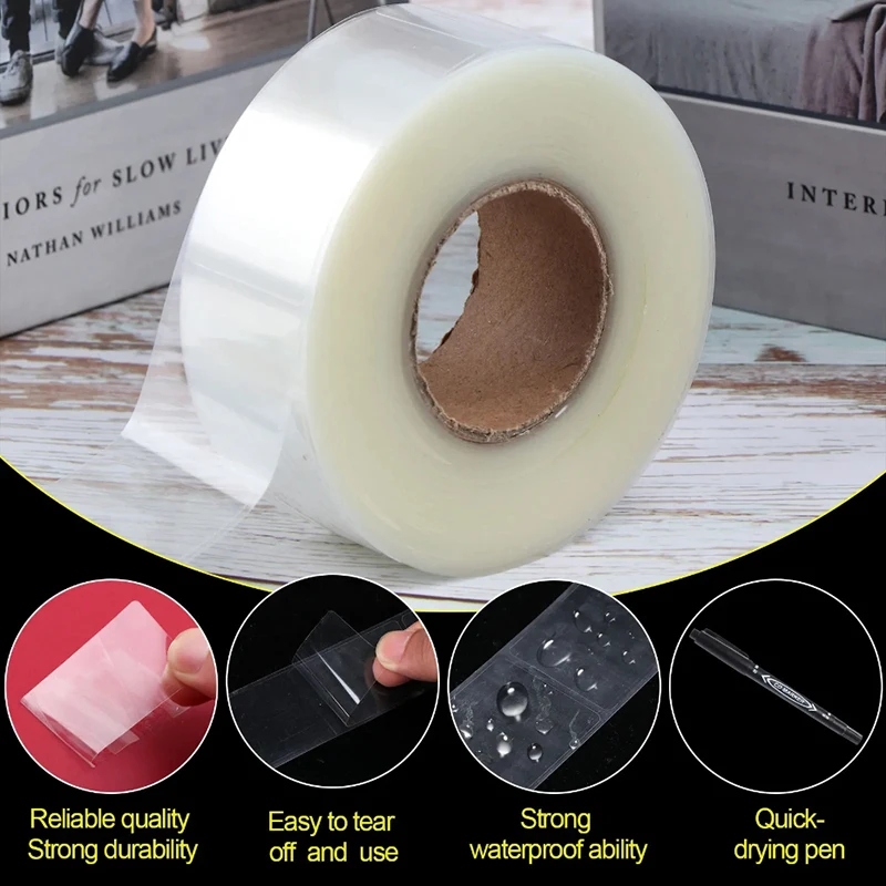1Roll PVC Transparent Sticker Scrapbooking For Package And Envelope Seal Labels Clear Stickers Waterproof Adhesive