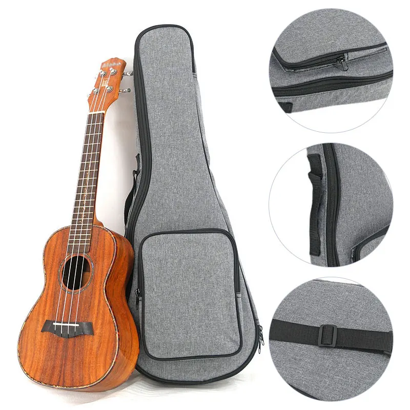 Waterproof Guitar Case Electric Bass Ukulele Bag Waterproof Oxford Fabric Padded Sponge Single Straps Ukulele Backpack Soft Case