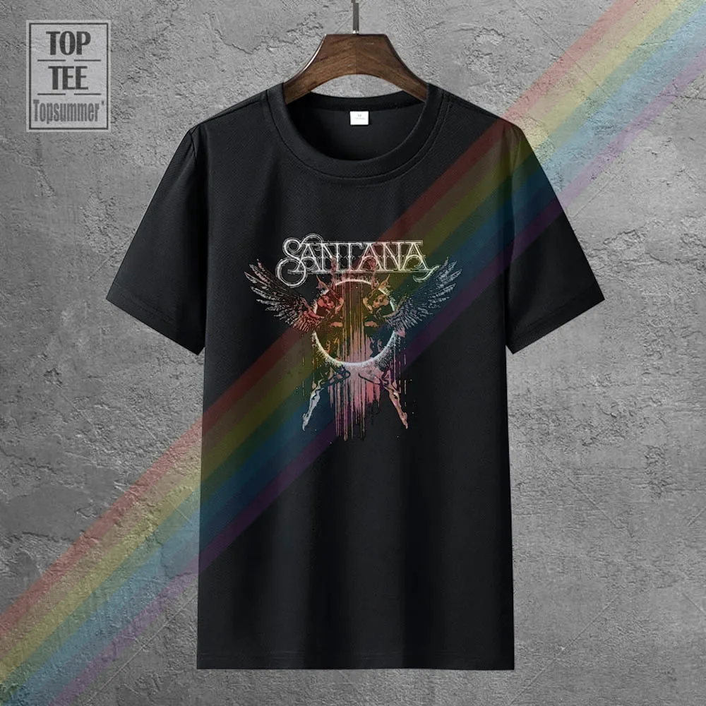 Camisetas divertidas de moda para adultos, camiseta oficial de Santana Rock Band, logotipo de vuelo, guitarrista latino, ropa informal de alta calidad, Xl