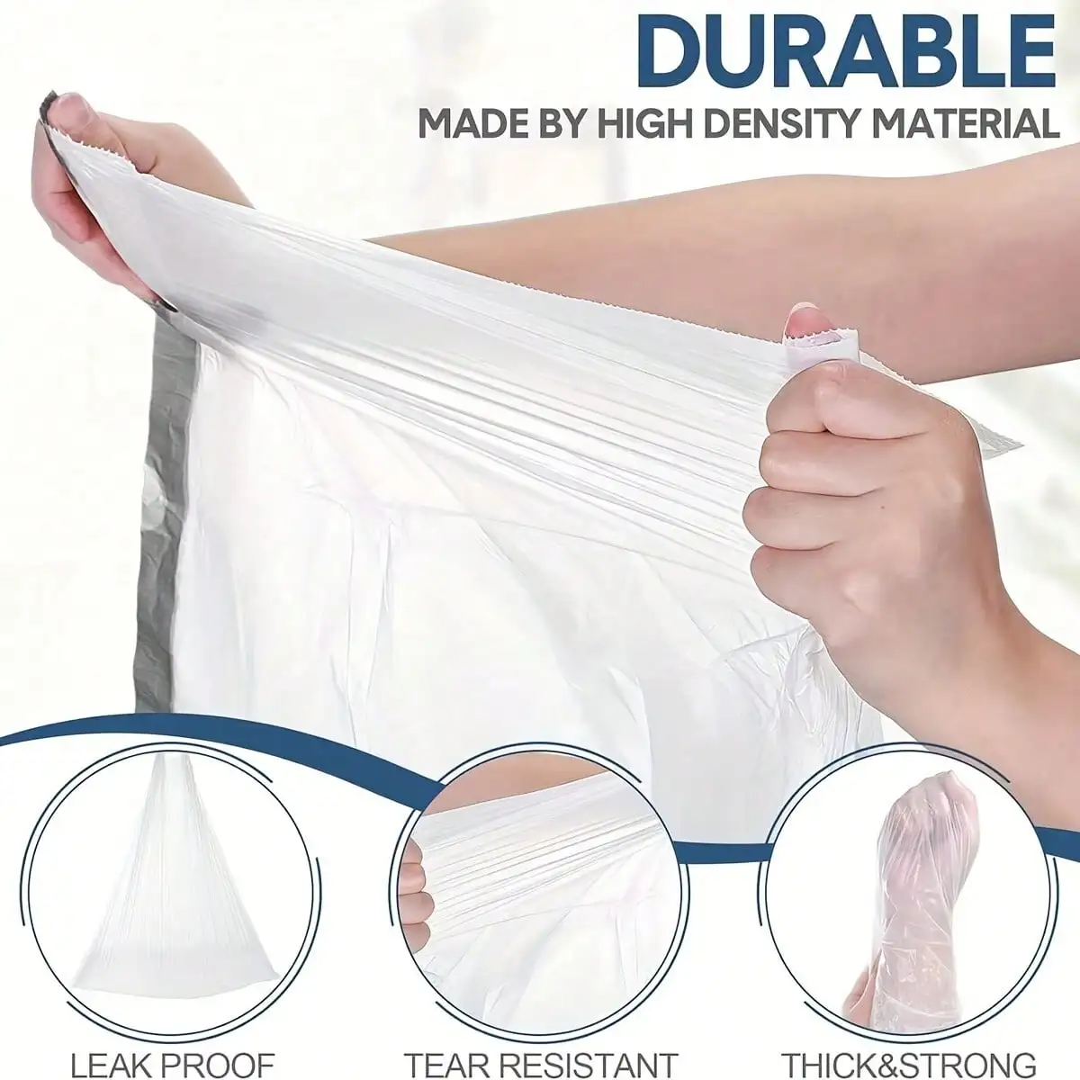 Extra Strong Drawstring Trash Bags, Leak-Proof Liner, Suitable For Kitchen, Bathroom, Home And Office, Disposable Garbage Can Bags