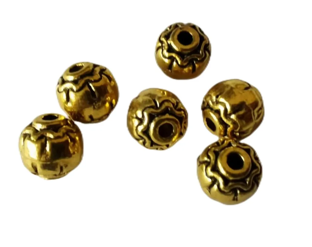 

240pcs Antiqued silver gold ornate spacer beads 7mm A930