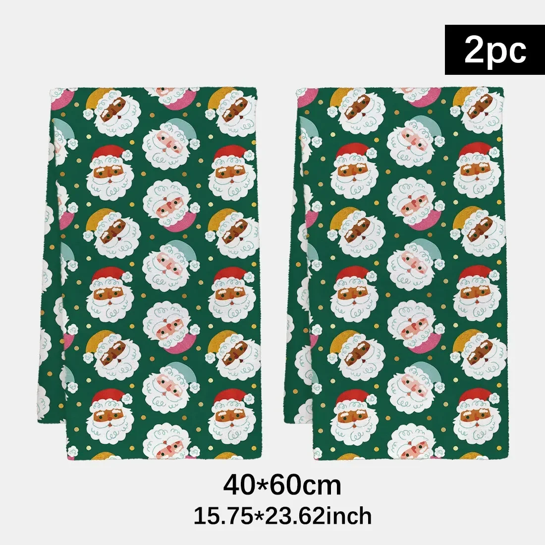 Christmas Element Series DishCloth Towel, Cute Christmas Green Face Towel, Unisex, Not Easy to Shed Hair Face Washing Towel.