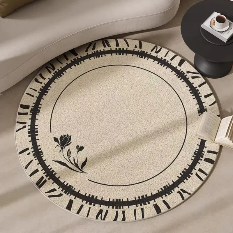 

American Retro Imitation Cashmere Round Carpet Living Room Bedroom Bedside Carpet Cloakroom Floor Mat