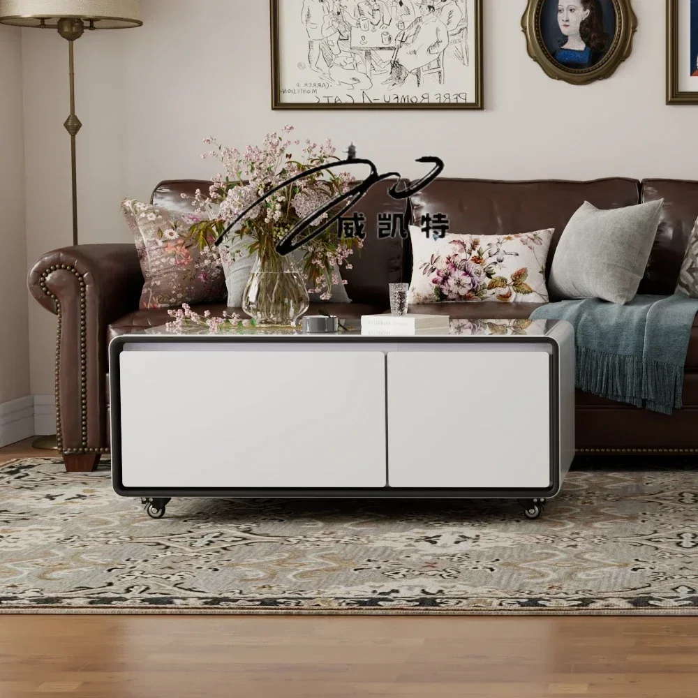 Smart furniture coffee table with cooling drawers and wireless charging 220V