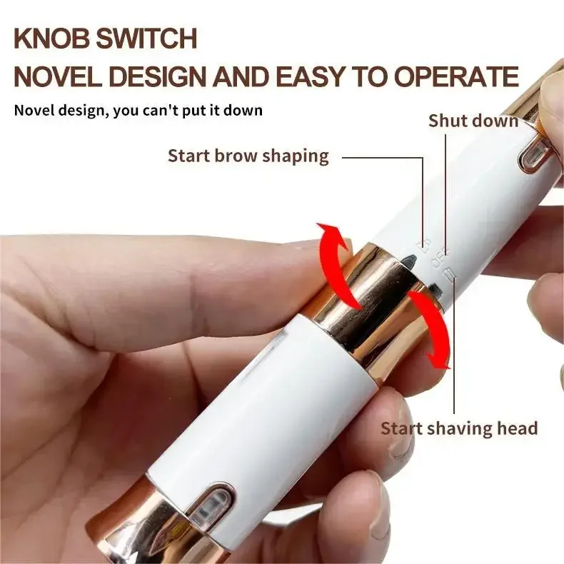 2-in-1 مزدوج الرأس المرأة ماكينة حلاقة أداة قص الحواجب الكهربائية الحاجب التشذيب سكين الحاجب التشذيب القلم