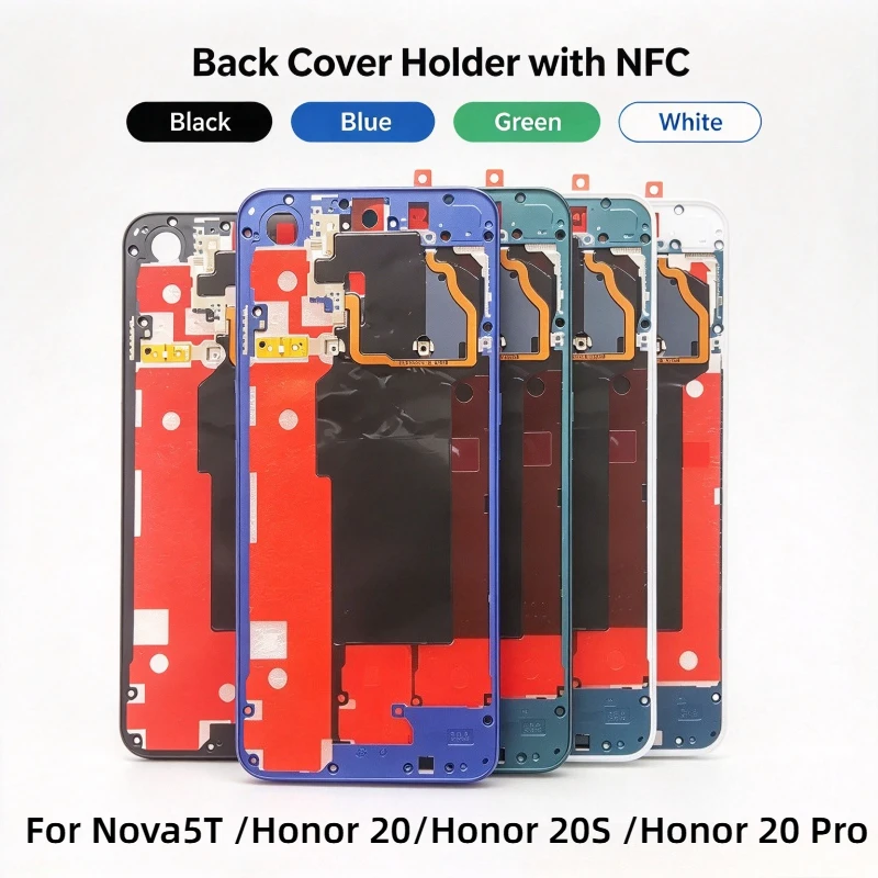 Middle Frame For Huawei Nova 5T Honor 20 20S Pro Bezel Chassis Housing Border Antenna NFC+Cooling Graphene Rear Back Cover
