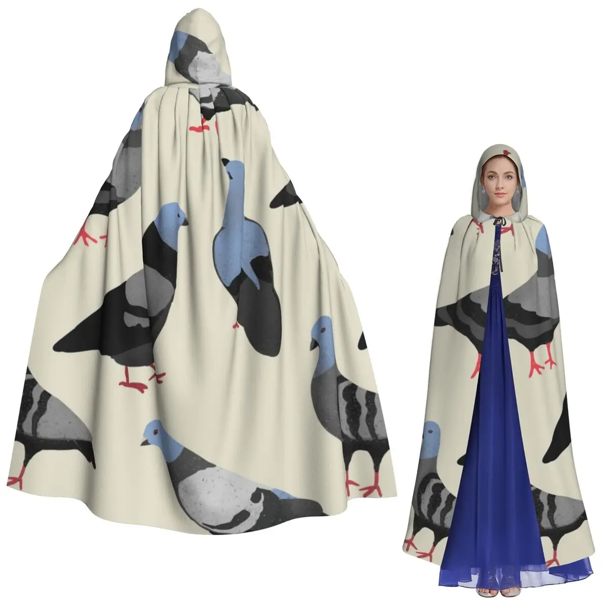 

Длинный плащ с капюшоном «Голуби», средневековый костюм ведьмы, накидка для косплея, пальто на Хэллоуин для взрослых, унисекс