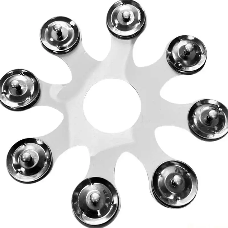 31BE Stainless Steel Drum Cymbals Tambourine Drum Bells Rings and Cymbals Enduring
