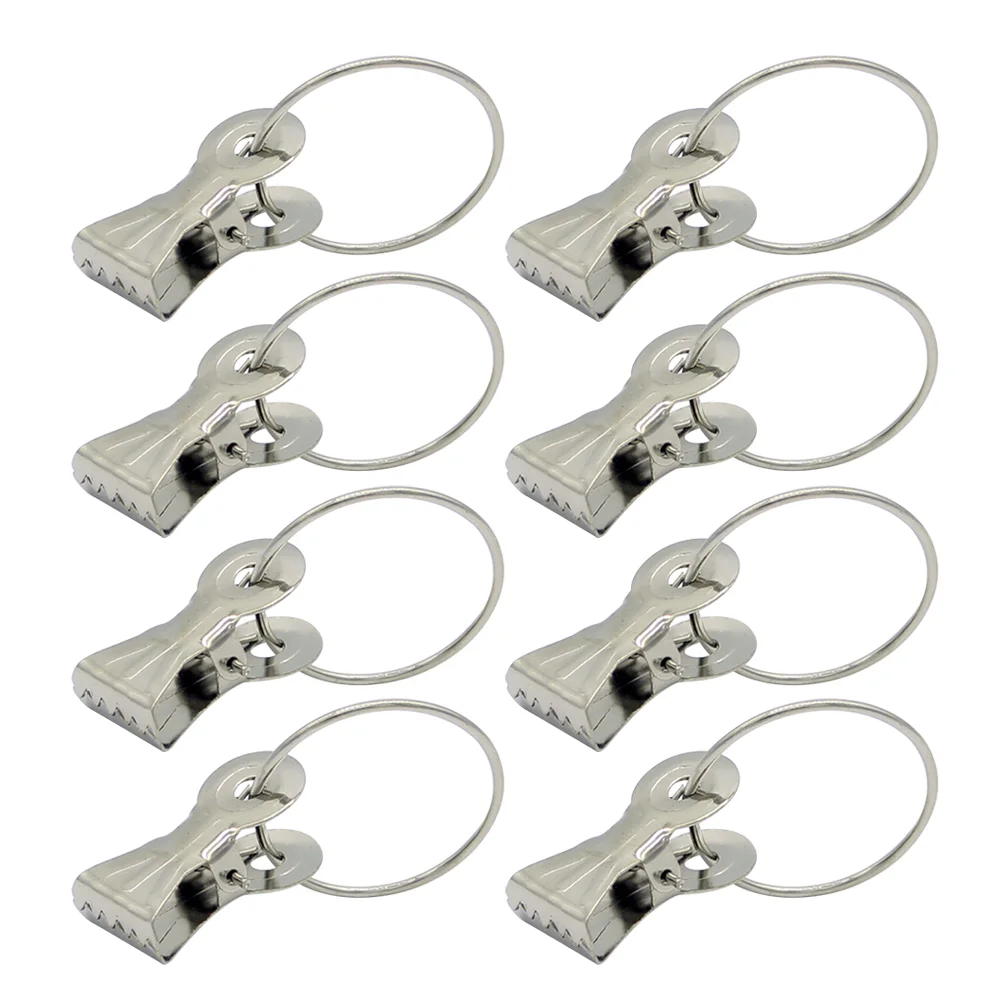 20 Pcs Window Drapes Curtain Ring with Clip Hanger Clasp Vacuum Iron Pothook Clips