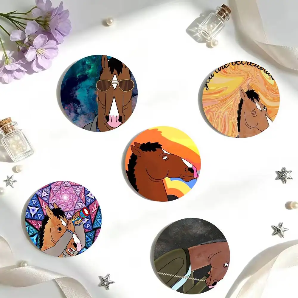 Cool B-Bojack H-Horseman 25 32 44 58 75mm Round Badges Brooches Lapel Pins Fashion Accessory Holiday Present Gift