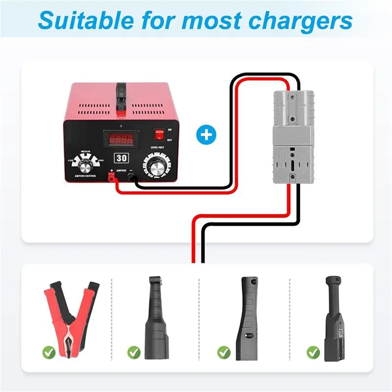 DT39 4x 50A 8Awg Battery Quick Connect Electric Forklift Cable Kit with O Ring Terminal 40cm/1ft for Connector Waterproof Plug